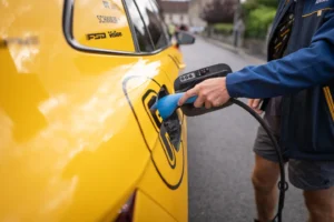 Recharge une voiture grâce au Van de drop'n plug